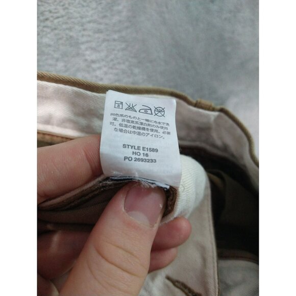 J Crew Pants Mens 32x34 Beige Chino Stretch 484 Flat Front Slim Fit Cotton - Picture 11 of 12